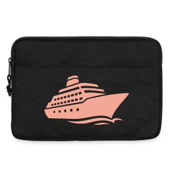 Silhouette de bateau de croisière minimaliste vacances - Sacoche pour ordinateur portable 13 pouces - noir - Devant