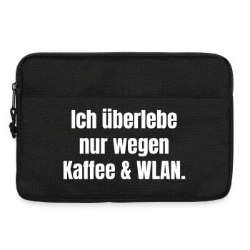Message Wi-Fi humoristique sur le café - Sacoche pour ordinateur portable 13 pouces - noir - Devant