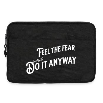 Motivierendes Zitat im weißen Retro-Stil - Laptoptasche 13" - Schwarz - Vorne