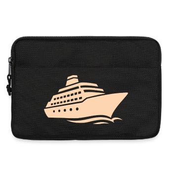 Silhouette de bateau de croisière minimaliste vacances - Sacoche pour ordinateur portable 13 pouces - noir - Devant