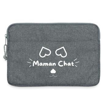 Maman Chat - Sacoche pour ordinateur portable 13 pouces - gris chiné - Devant