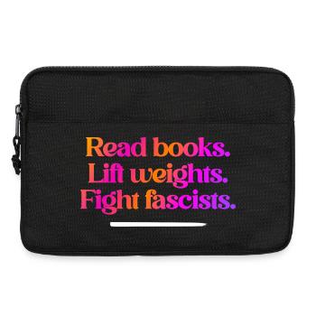 Lire des livres Soulever des poids Anti fasciste - Sacoche pour ordinateur portable 13 pouces - noir - Devant