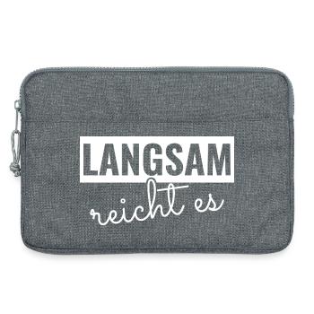 Langsam reicht es - Laptoptasche 13" - Grau meliert - Vorne