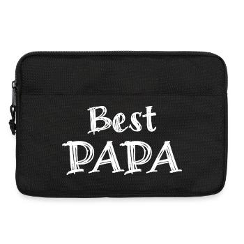 Best Papa Typography White on Black - Laptop bag 13" - black - Front