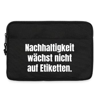 Sustainability does not grow on labels - Laptop bag 13" - black - Front