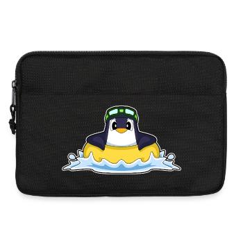 Pinguin Schwimmen Schwimmring Sommer - Laptoptasche 13" - Schwarz - Vorne
