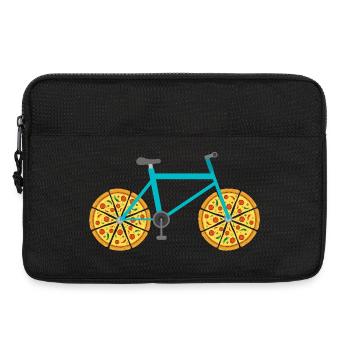 Mountain Bike With Pizza Wheels - Laptop bag 13" - black - Front