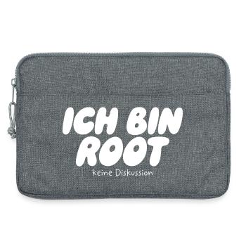 Ich bin Root – Keine Diskussion - Laptoptasche 13" - Grau meliert - Vorne
