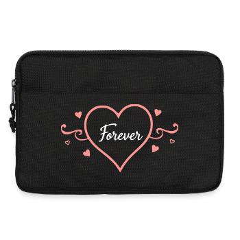 Cadeau de la Saint-Valentin en forme de cœur rose - Sacoche pour ordinateur portable 13 pouces - noir - Devant