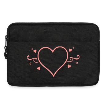 Valentines Pink Heart, Valentine's Day - Laptop bag 13" - black - Front