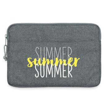 Summer Typo Overlay Yellow Script - Laptop bag 13" - heather grey - Front