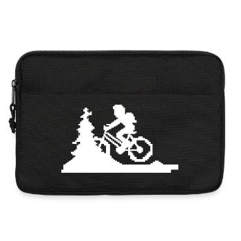Mountainbike Pixel - Laptoptasche 13" - Schwarz - Vorne