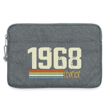 Février 1968 - Février 1968 Anniversaire 1968 - Sacoche pour ordinateur portable 13 pouces - gris chiné - Devant