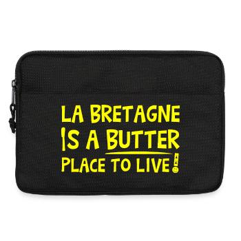 LA BRETAGNE IS A BUTTER PLACE TO LIVE ! - Sacoche pour ordinateur portable 13 pouces - noir - Devant