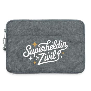 Superheldin In Zivil Superhero Superhelden Kostüm - Laptoptasche 13" - Grau meliert - Vorne