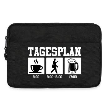 Briefträger TAGESPLAN Paketzusteller Lustig - Laptoptasche 13" - Schwarz - Vorne