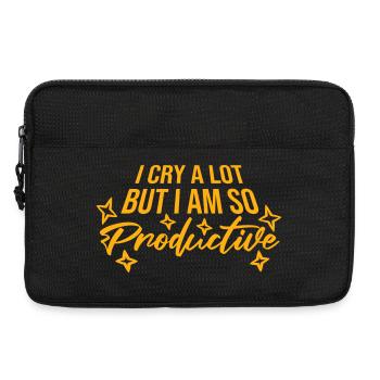 Je pleure beaucoup mais je suis tellement productif, émotions drôles - Sacoche pour ordinateur portable 13 pouces - noir - Devant