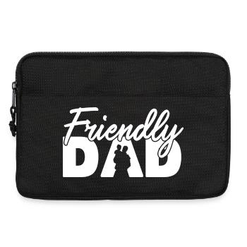 Freundlicher Vater-Silhouette Vater-Kunst - Laptoptasche 13" - Schwarz - Vorne