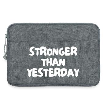 Stronger than yesterday - Laptop bag 13" - heather grey - Front