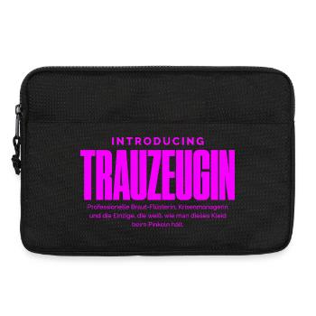 Trauzeugin Lustig – Krisenmanagerin & Braut-Flüste - Laptoptasche 13" - Schwarz - Vorne