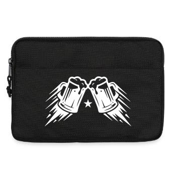 Bier Anstoßen Weizenbier - Laptoptasche 13" - Schwarz - Vorne
