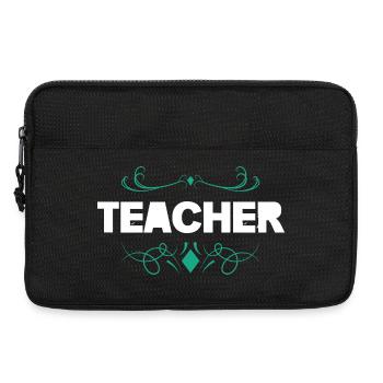 Lettrage des ornements pour enseignants - Sacoche pour ordinateur portable 13 pouces - noir - Devant