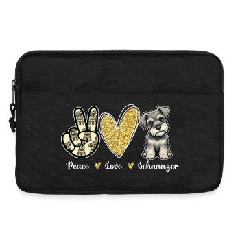 Peace Love Schnauzer Positiver Hundeliebhaber - Laptoptasche 13" - Schwarz - Vorne