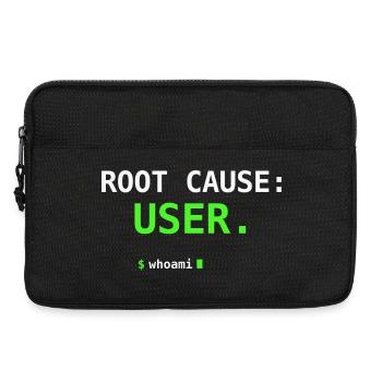 Cause Root USER Whoami Don d’humour IT Nerd Gift - Sacoche pour ordinateur portable 13 pouces - noir - Devant