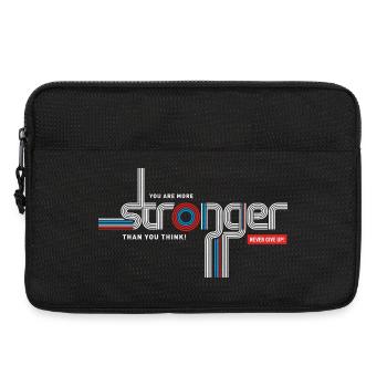 Stronger Than You Think Typography - Laptop bag 13" - black - Front