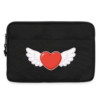 Geflügeltes Herz Kawaii-Druck - Laptoptasche 13" - Schwarz - Vorne