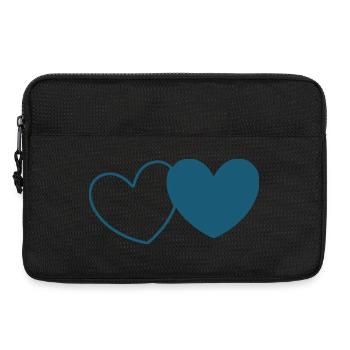 blue heart heart gift Valentine's Day couples - Laptop bag 13" - black - Front