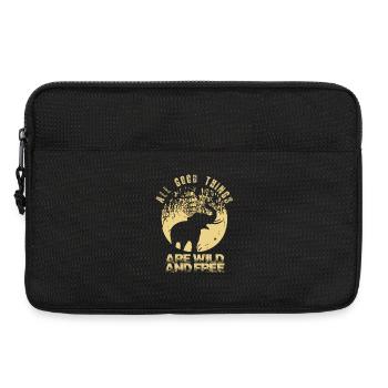 Éléphant, toutes les bonnes choses sont sauvages et gratuites - Sacoche pour ordinateur portable 13 pouces - noir - Devant