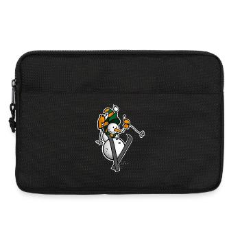 Schneemann auf Ski - Laptoptasche 13" - Schwarz - Vorne