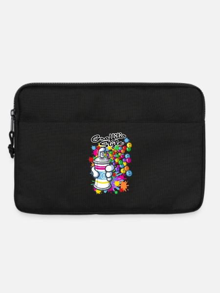 Graffiti Cartoon-Stil - Laptoptasche 13" - Schwarz