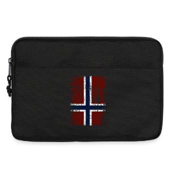 Norwegische Flagge hochkant (dunkel) - Laptoptasche 13" - Schwarz - Vorne