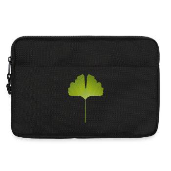 feuille de ginkgo vert juteux avec des lignes lumineuses - Sacoche pour ordinateur portable 13 pouces - noir - Devant
