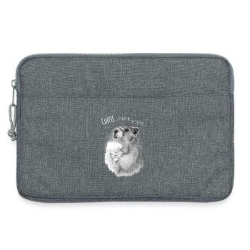 Coffee hamster enjoyment - Laptop bag 13" - heather grey - Front