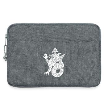 Weißer Drache - Laptoptasche 13" - Grau meliert - Vorne