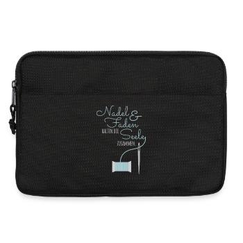 Nadel & Faden halten die Seele zusammen - blau - Laptoptasche 13" - Schwarz - Vorne