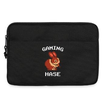 Pixelhase mit Gaming-Motiv - Laptoptasche 13" - Schwarz - Vorne