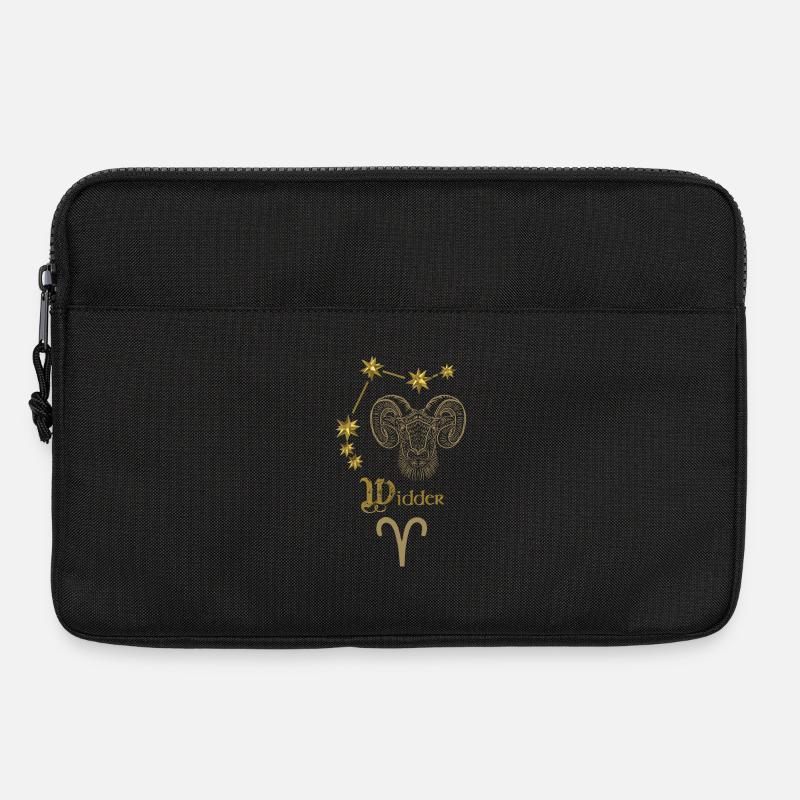 Astrologisches Sternzeichen Widder - Gold - Laptoptasche 13" - Schwarz