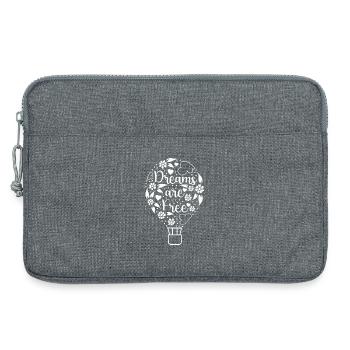 Dreams are Free white - Laptop bag 13" - heather grey - Front