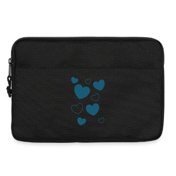 Blue Heart Pattern Heart Pattern Gift - Laptop bag 13" - black - Front