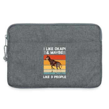 Ich mag Okapi - Laptoptasche 13" - Grau meliert - Vorne