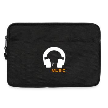 Musikwellen-Headset-Logo - Laptoptasche 13" - Schwarz - Vorne