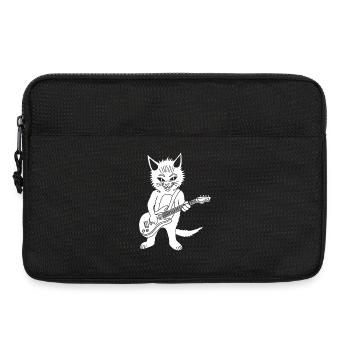 White cat guitarist - Laptop bag 13" - black - Front