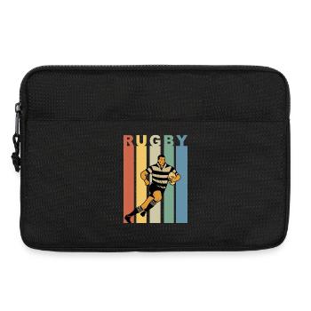Retro rugby rugby player - Laptop bag 13" - black - Front