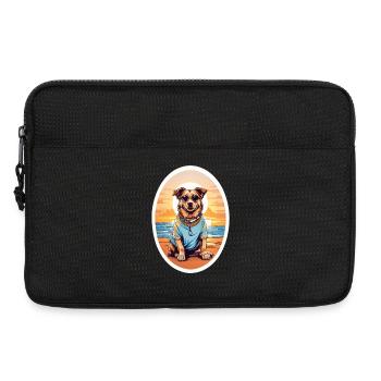 Dog on the beach - Laptop bag 13" - black - Front
