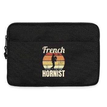 Corniste français look vintage - Sacoche pour ordinateur portable 13 pouces - noir - Devant