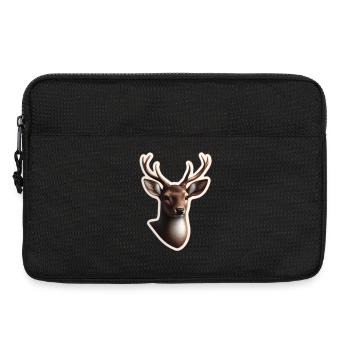Hirschkopf Geweih Illustration - Laptoptasche 13" - Schwarz - Vorne